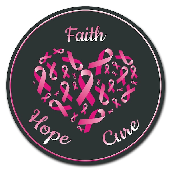 Corrugated Plastic Sign With Stakes 24in Circular-Faith Hope Cure